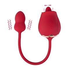 Fuchsia - Rose Clit Licking Stimulator & Vibrating Egg